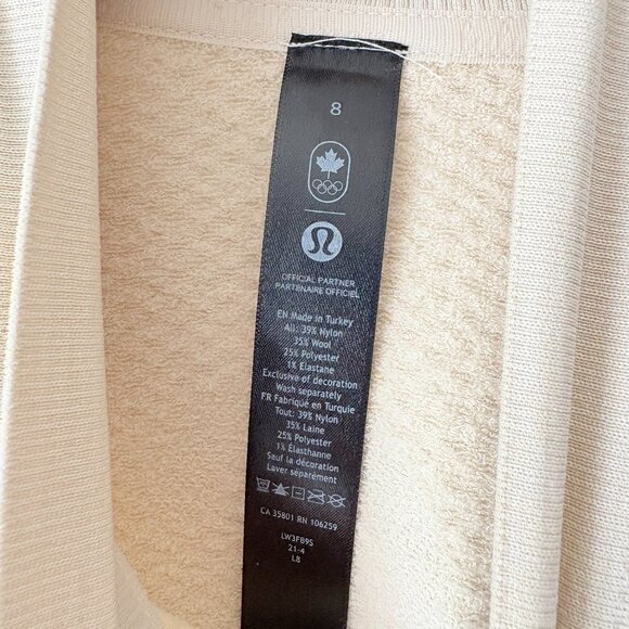 Lululemon Team Canada Olympic Edition Engineered Warmth Half Zip Natural Ivory 8 - Picture 5 of 6